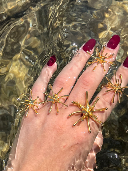 SEA URCHIN DOUBLE RING (gold)